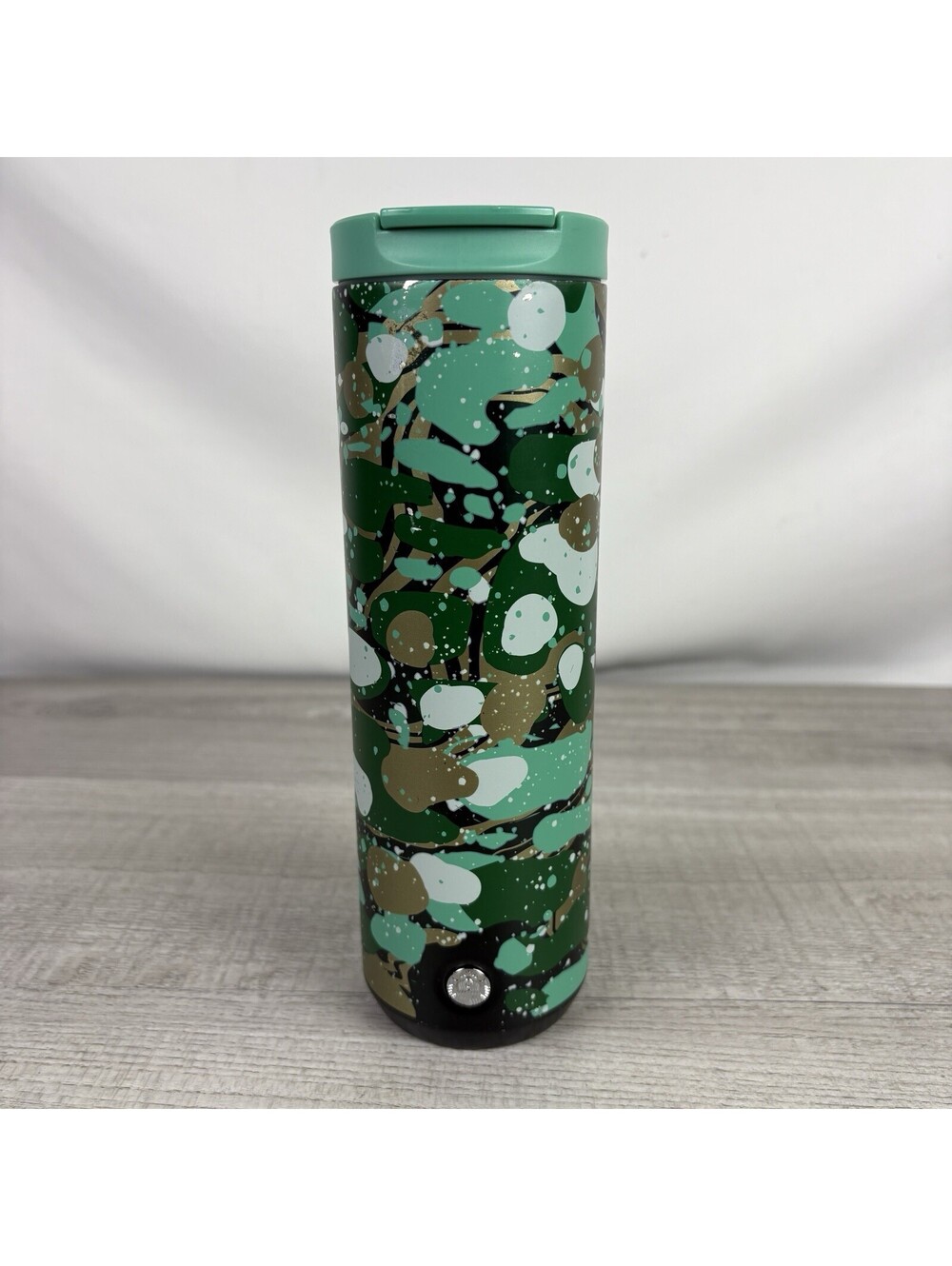 Starbucks 2022 Holiday Green Abstract 16oz Stainless Steel Tumbler Travel Mug